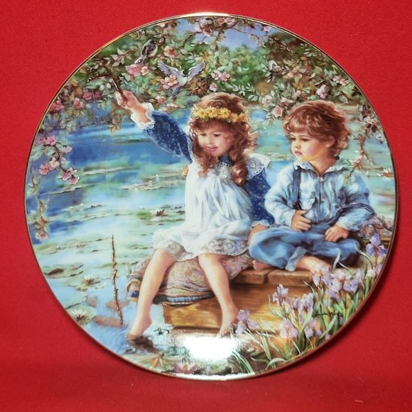 Reco Hearts and Flowers Patience  Sandra Kuck Decorative Plate 1991 - Picture 1 of 11
